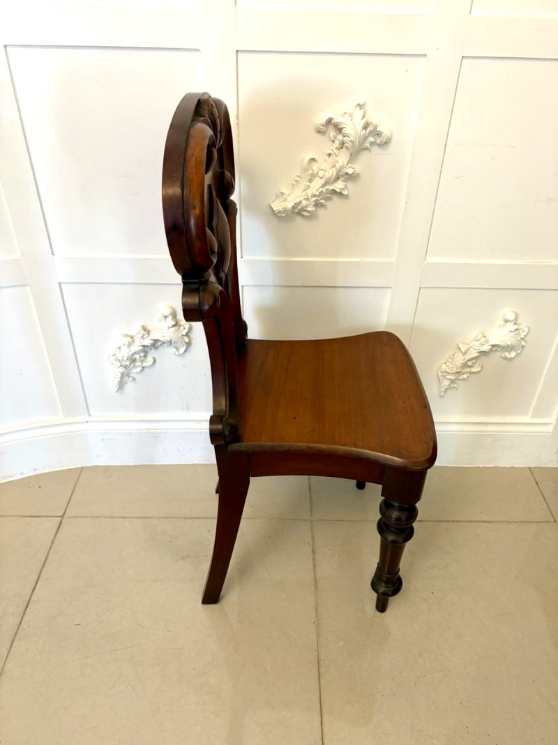 Superb Quality Pair of Antique Victorian Mahogany Hall / Side Chairs